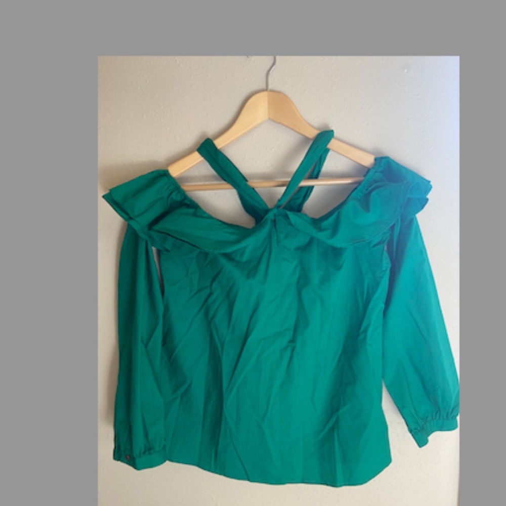 Emerald Green Ruffled Off The Shoulder Top